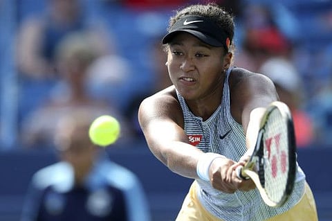 World No.1 Naomi Osaka in action against Sofia Kenin, of the United States, during their Cincinnati quarterfinal on Friday.