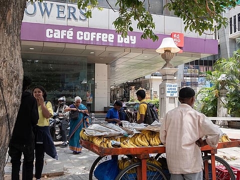 A Cafe Coffee Day on Brigade Road in Bengaluru, India.