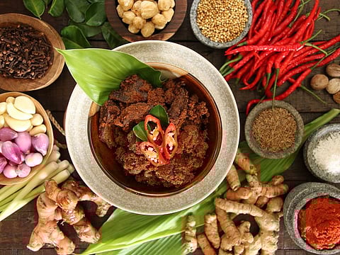 Beef Rendang, a Sumatran dish that is one of the country’s most famous. "We use a larger variety of spices, similar to Indian food, though we get our spice from fresh, rather than powdered, chillies."