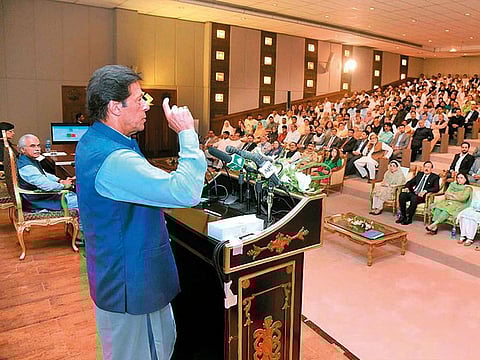 Prime Minister Imran Khan addressing at launching ceremony of Sehat Insaf Card for special persons.