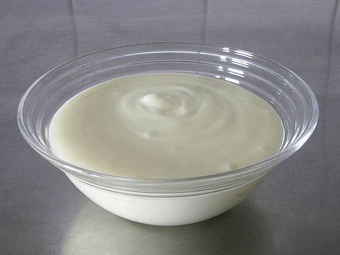 A bowl of yogurt