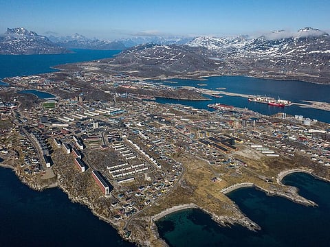 An aerial view of Nuuk, Greenland's capital.