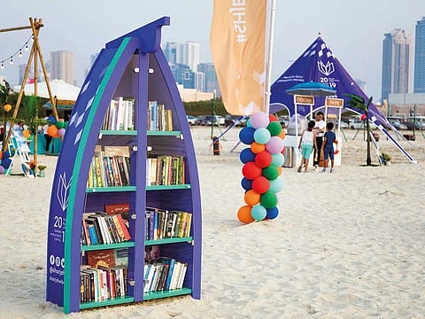 Al Khan Beach Library opened to beachgoers earlier this month to promote and instill the habit of reading among members of the community in Sharjah.