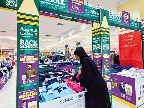 People seen shopping at the back-to-school section in Lulu Hypermarket, Al Qusais, Dubai.