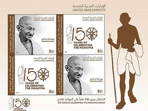 Commemorative postage stamps highlighting Mahatama Gandhi's life have been launched in Dubai.