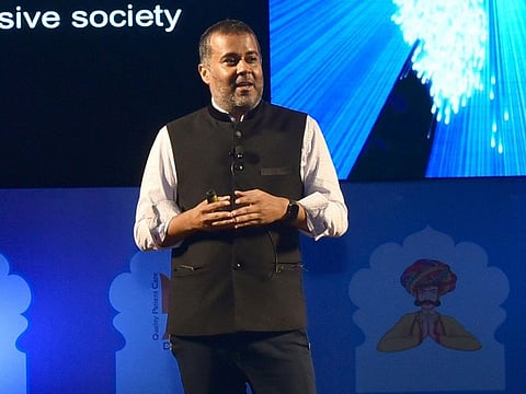 Author Chetan Bhagat addresses at the 26th Official Conference of Indian Medical Association (IMA), Rajasthan "Raj Medicon 2019", in Jaipur on June 29, 2019.