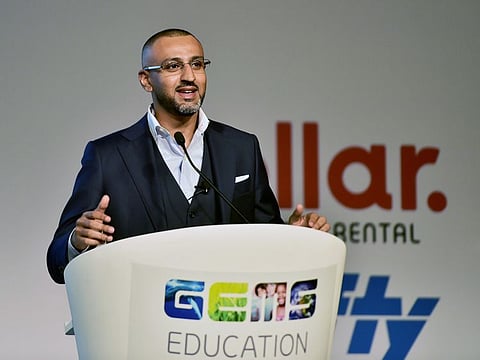 Dino Varkey, CEO, GEMS Education, delivers a speech at the GEMS Awareness Day 2019 conference at Atlantis, The Palm on 29th August, 2019. Photo Clint Egbert/Gulf News