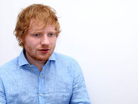 TAB_150305_Ed Sheeran Int_CE Ed Sheeran during an interview just minutes before his live concert at the Dubai Amphitheatre, Media City on 5th March, 2015. Photo Clint Egbert/Gulf News
