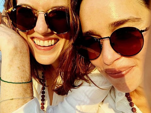 'Game of Thrones' stars Rose Leslie, left, and Emilia Clarke