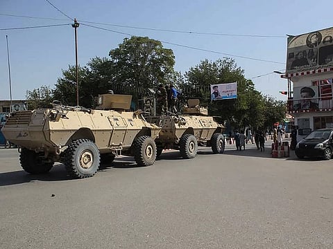 File image shows Afghan security forces on patrol.