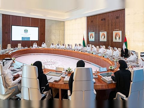 The UAE Cabinet meeting in Abu Dhabi on Sunday.
