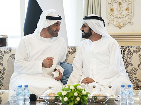His Highness Shaikh Mohammad Bin Rashid Al Maktoum, Vice President and Prime Minister of the UAE and Ruler of Dubai, and His Highness Shaikh Mohammad Bin Zayed Al Nahyan, Crown Prince of Abu Dhabi and Deputy Supreme Commander of the UAE Armed Forces, discussed issues of interest to the nation and citizens.