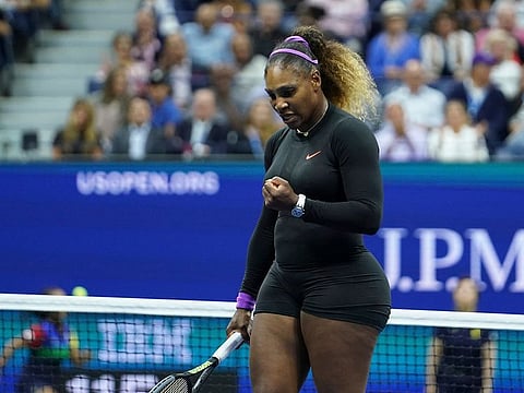 Serena Williams on her way to victory against Elina Svitolina.
