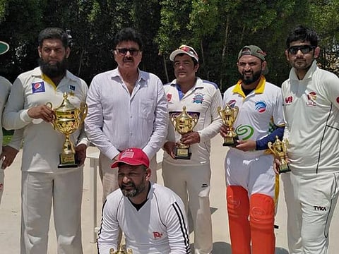 Relham CC celebrate their win.