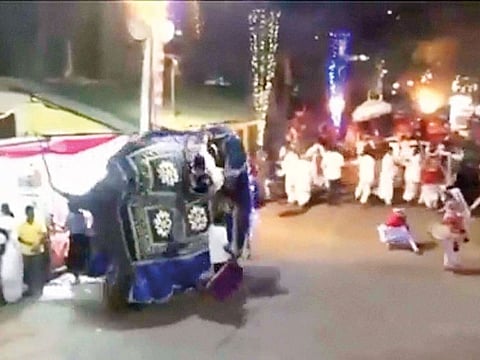 Footage of the elephant going berserk.