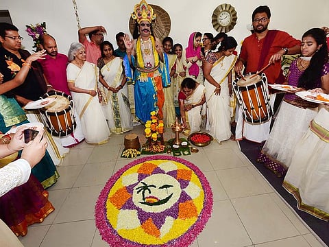 Families come together during Onam to decorate their homes and have fun