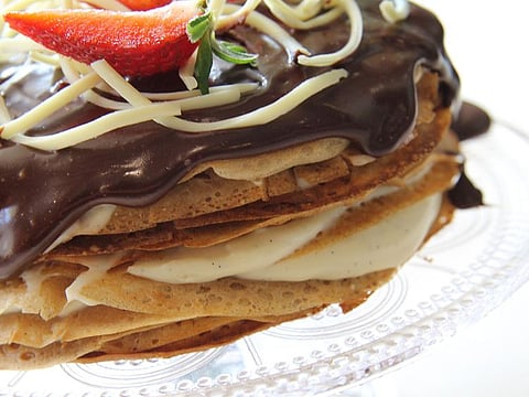 Crepe cake. For illustrative purposes only.