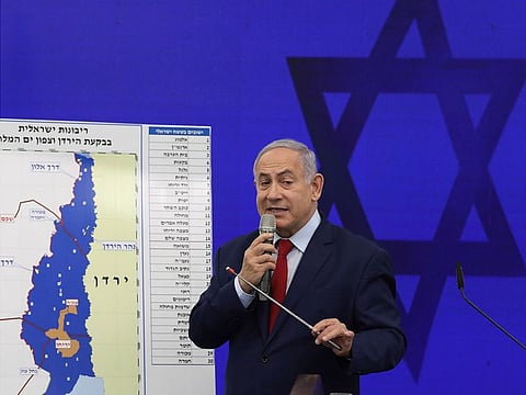 Netanyahu vowed Tuesday to begin annexing West Bank colonies if he wins national elections next week