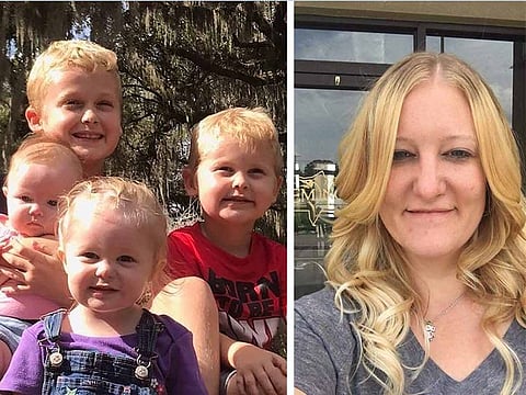 Casei Jones, 32,of Summerfield, Florida, (Right) and her four children were declared missing Saturday, but had not been seen by her family in six weeks
