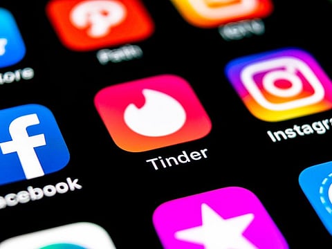Tinder app on a mobile phone