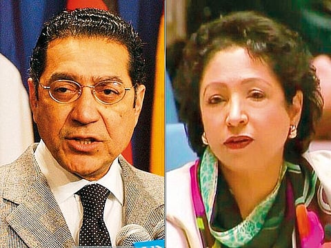 Ambassador Munir Akram (left) and Dr Maleeha Lodhi.