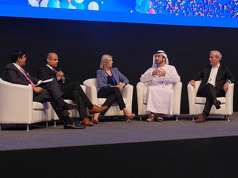 From left: Jyoti Lalchandani, Group Vice-President and Regional MD, IDC MEA; Takhliq Hanif, Chief Architect and Head of Group Enterprise Architecture at Etihad Aviation Group – Technology and Digital Innovation; Zeina El Kaissi, Chief Digital Director, Smart Dubai; Saeed Al Mulla, Executive Director – Government Affairs and Partnership Management, ADDA; and Andre Melo, Director, IT – Shopping Malls, Majid Al Futtaim