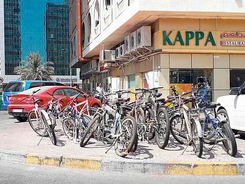 Cycle stands erected by Abu Dhabi municipal authorities around the city.