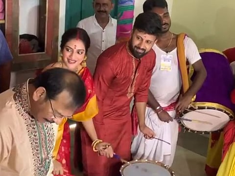 Nusrat Jahan attended Durga Puja on Sunday