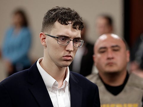 El Paso Walmart mass shooter Patrick Crusius is arraigned Thursday, Oct., 10, 2019 in the 409th state District Court with Judge Sam Medrano presiding.