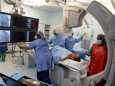 Live cardiac critical procedure - ‘Unprotected Left Main’ being performed at Dubai Hospital
Gulf News archives