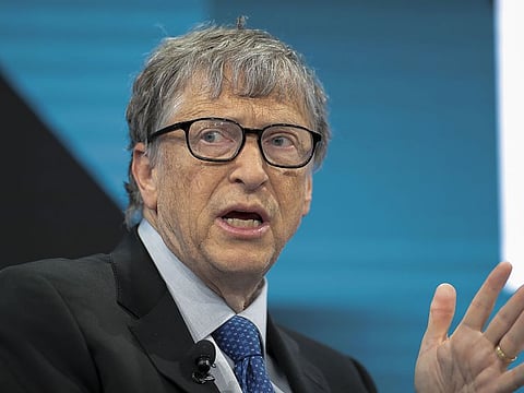 Bill Gates, billionaire and co-chair of the Bill and Melinda Gates Foundation, on the opening day of the World Economic Forum in Davos, Switzerland, on Jan. 22, 2019.