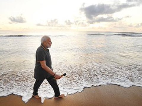 PM Modi plogging - but what's in his hand?