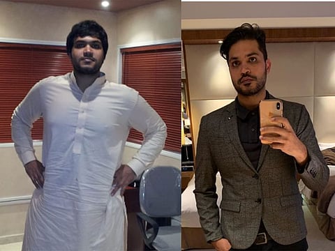 Usman Jamil before (left) and after his transformation