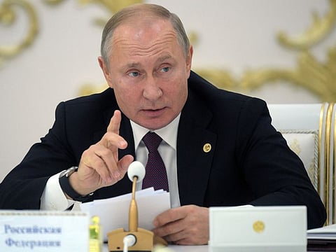 Russian President Vladimir Putin attends a meeting of heads of the Commonwealth of Independent States (CIS) in Ashgabat, Turkmenistan October 11, 2019