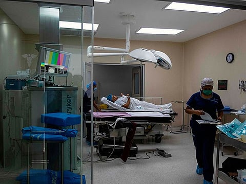 Veronica Merril from Phoenix, Arizona, waits for her bariatric surgery at Hospital Oasis of Hope in Tijuana on October 4, 2019, Baja California state, Mexico.
