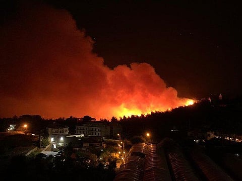 Some residents were forced to flee their homes in the middle of the night as the flames threatened residential areas in villages south of Beirut, capital of Lebanon.