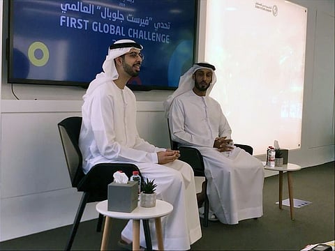 Omar bin Sultan Al Olama, UAE Minister of State for Artificial Intelligence and Deputy Managing Director of the Dubai Future Foundation with Khalfan Juma Belhoul, CEO of Dubai Future Foundation