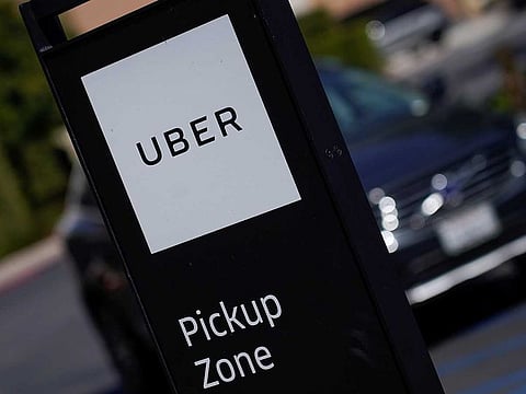 An Uber pick-up location.