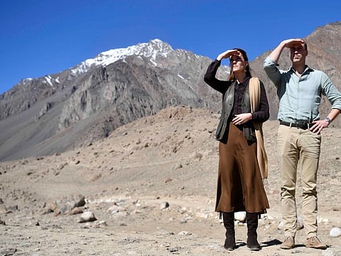 Britain's Prince William and Catherine, Duchess of Cambridge visit the Chiatibo glacier in the Hindu Kush mountain range in the Chitral District of Khyber-Pakhtunkhwa Province in Pakistan, October 16.