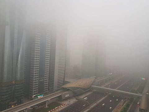 Fog in Dubai this morning