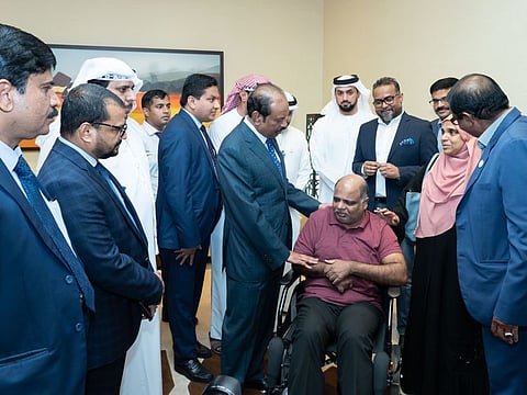 UAE-based Indian billionaire Yusaffali MA with Moosakutty Puzhakkara