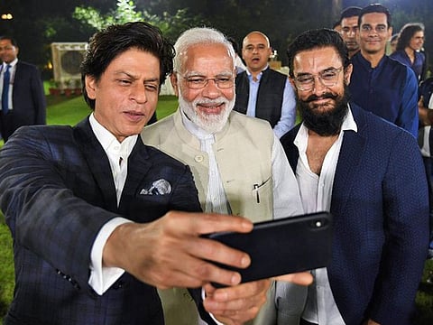 Shah Rukh Khan and Amir Khan met Indian Prime Minister Modi