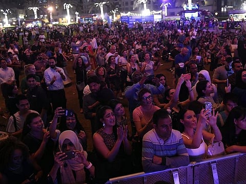 Crowd enjoying Al Jasmi concert.