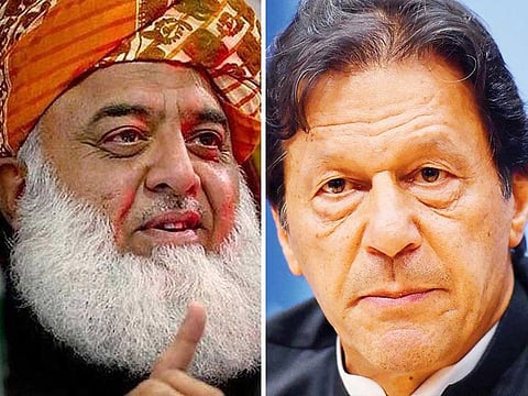 JUI-F Chief Maulana Fazalur Rehman and Prime Minister Imran Khan.