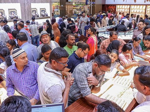 Shoppers at Malabar gold and diamonds