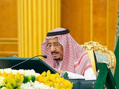 Saudi King Salman Bin Abdulaziz Al Saud during a Cabinet meeting.