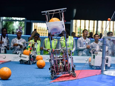 Participants from around the world take part in the FIRST Global Challenge, a robotics and AI competition hosted by Dubai Future Foundation under the theme ‘Ocean Opportunities’ on Friday.