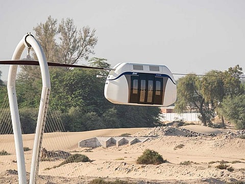 Unicars, the hanging railway system called the Skyway, is being developed in Sharjah as future means of transport