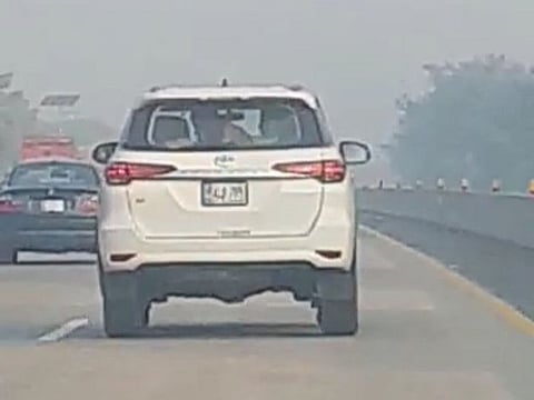 The car was allegedly being driven on a highway in Islamabad, Pakistan
