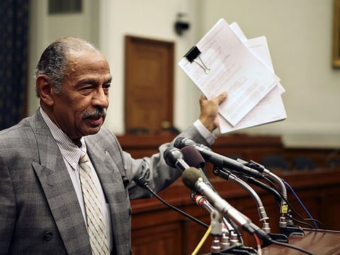 File picture of Rep. John Conyers (D-Mich.) during a news conference on Capitol Hill in Washington, March 13, 2007.